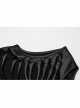 Personalized Black Laminated Splicing See Through Mesh Front Chest Cut Skinny Punk Style Sleeveless Vest