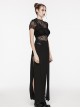 Handsome Black Micro Elastic Twill With Plastic Shoulder Pads And Punk Style Adjustable Harness