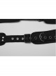 Handsome Black Micro Elastic Twill With Plastic Shoulder Pads And Punk Style Adjustable Harness