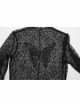 Black Sexy Patterned Mesh With Butterfly Embroidery On The Chest Gothic Style See Through Long Sleeved T-Shirt
