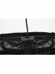 See Through Black Sexy Mesh Patchwork Rib Embroidery Applique Decorative Gothic Style Halter Vest