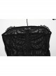 See Through Black Sexy Mesh Patchwork Rib Embroidery Applique Decorative Gothic Style Halter Vest