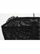 See Through Black Sexy Mesh Patchwork Rib Embroidery Applique Decorative Gothic Style Halter Vest