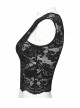 Personalized Black Stretch Lace Mesh Cross Embroidery Appliqué Decoration On The Chest Gothic Style Daily Vest
