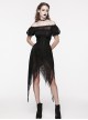 Black Lace Spliced With Hollow Mesh And Velvet Webbing At The Back To Adjust The Gothic Style Sexy Corset