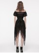 Black Lace Spliced With Hollow Mesh And Velvet Webbing At The Back To Adjust The Gothic Style Sexy Corset