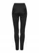 Slim Fit Stretch Black Knitted Patchwork Lace Gothic Daily Hollow Trousers