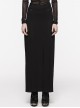 Black Flowing Fringed Stretch Knit Punk Style Simple Skirt