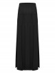 Black Flowing Fringed Stretch Knit Punk Style Simple Skirt