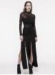 Black Flowing Fringed Stretch Knit Punk Style Simple Skirt