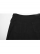 Black Flowing Fringed Stretch Knit Punk Style Simple Skirt