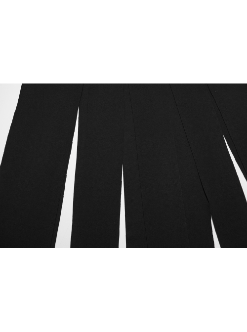 Black Flowing Fringed Stretch Knit Punk Style Simple Skirt