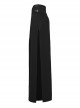 Black Flowing Fringed Stretch Knit Punk Style Simple Skirt