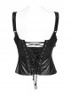 Adjustable Straps Black Non Elastic Rubber Stitching Lace Inner Herringbone Shaping Gothic Style Corset