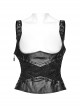 Adjustable Straps Black Non Elastic Rubber Stitching Lace Inner Herringbone Shaping Gothic Style Corset