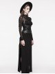 Adjustable Straps Black Non Elastic Rubber Stitching Lace Inner Herringbone Shaping Gothic Style Corset