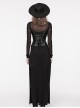 Adjustable Straps Black Non Elastic Rubber Stitching Lace Inner Herringbone Shaping Gothic Style Corset