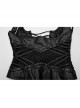 Adjustable Straps Black Non Elastic Rubber Stitching Lace Inner Herringbone Shaping Gothic Style Corset