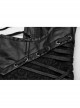 Adjustable Straps Black Non Elastic Rubber Stitching Lace Inner Herringbone Shaping Gothic Style Corset
