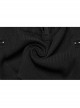 Black Simple Elastic Front Center Cross Pattern With Leather Collar Collar Punk Style Sleeveless Knitted Vest