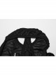 Asymmetrical Black Stretch Ripped Crossover V-Neck Punk Style Hollow Vest