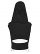 Handsome Black Tie Dye Knitted Back Hollow Punk Style Wasteland Hooded Sleeveless Vest