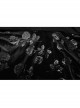 Black Velvet Floral Stitching Stretch Mesh Front Deep V-Neck With Buttoned Gothic Print Sleeveless Dress