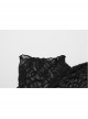Sexy See Through Black Elastic Skull Mesh Shoulder Alloy Webbing Decoration Punk Style Daily Short Sleeved T-Shirt