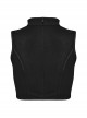 Sexy Black Stretch Knitted Front Chest See Through Mesh With Eyelet String Punk Style Stand Up Collar Sleeveless Vest
