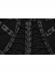 Black Sexy Side Slit Tie Front Center See Through Mesh Patchwork Punk Style Knitted Skirt