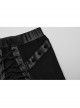 Black Sexy Side Slit Tie Front Center See Through Mesh Patchwork Punk Style Knitted Skirt