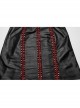 Sexy Black And Red Laminated Front And Back Studded Webbing Decoration Punk Style Adjustable Suspender Dress