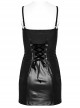 Sexy Black And Red Laminated Front And Back Studded Webbing Decoration Punk Style Adjustable Suspender Dress