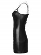 Sexy Black Laminated Front And Back Studded Webbing Decoration Punk Style Adjustable Suspender Dress