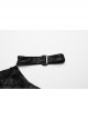 Asymmetrical Black Sexy Off Shoulder Printed Mesh And Rubber Punk Style Choker Vest