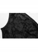 Asymmetrical Black Sexy Off Shoulder Printed Mesh And Rubber Punk Style Choker Vest
