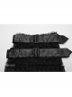 Rebellious Black Ruffled Mesh Spliced Stretch Knit With Removable Leather Straps Punk Style Skirt