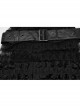 Rebellious Black Ruffled Mesh Spliced Stretch Knit With Removable Leather Straps Punk Style Skirt