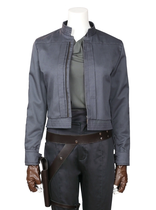 Rogue One A Star Wars Story Jyn Erso Halloween Cosplay Costume Gray Short Jacket