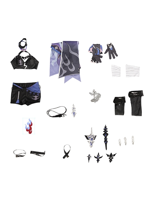 Game Honkai Star Rail Acheron Halloween Cosplay Costume Full Set