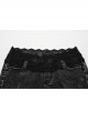 Black Sexy High-Waisted Lace Spliced Micro-Elastic Denim Fabric Punk Style Wild Hot Shorts