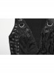 Black Snake Print Taped PU Leather Shoulder Strap Punk Style Deep V-Neck Sleeveless Dress
