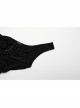 Personalized Black Elastic Mid Front Metal Chain Braid With Elastic Mesh Punk Style Slim Sleeveless Dress