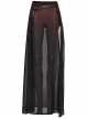 Black And Red See Through High Slit Chiffon Patchwork Tapered Belt Gothic Style Daily Skirt