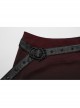 Black And Red See Through High Slit Chiffon Patchwork Tapered Belt Gothic Style Daily Skirt
