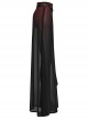 Black And Red See Through High Slit Chiffon Patchwork Tapered Belt Gothic Style Daily Skirt