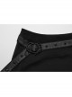 Black See Through High Slit Chiffon Patchwork Tapered Belt Gothic Style Daily Skirt