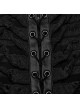 Black Pleated Tie Dye Patchwork Taped Knit Front Drawstring Punk Style Hip Hugging Slip Dress