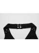 Sexy Halter Neck Backless Front Panel Tie With Pointed Hem Punk Style Personalized Vest