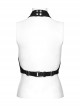 Sexy Halter Neck Backless Front Panel Tie With Pointed Hem Punk Style Personalized Vest